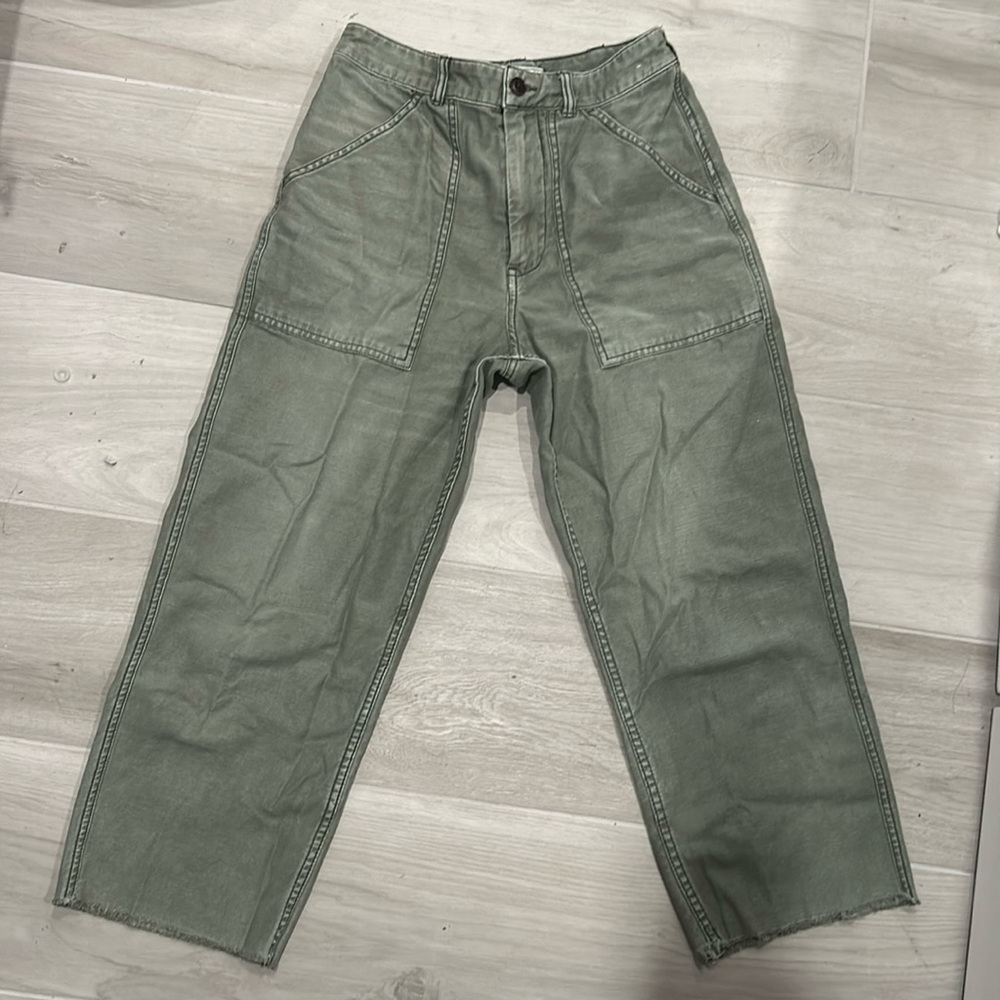 Abercrombie Green Wide Leg Capri